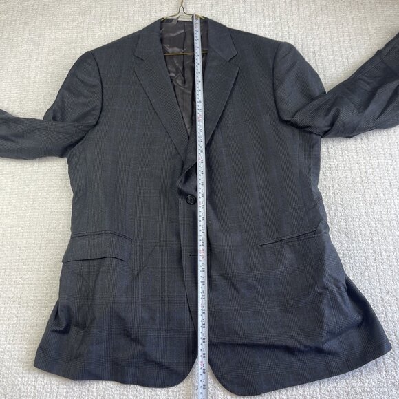 J.P. Tilford Samuelsohn x Harry Rosen Gray/Blue gingham Sport Blazer Jacket 46R - Picture 13 of 16